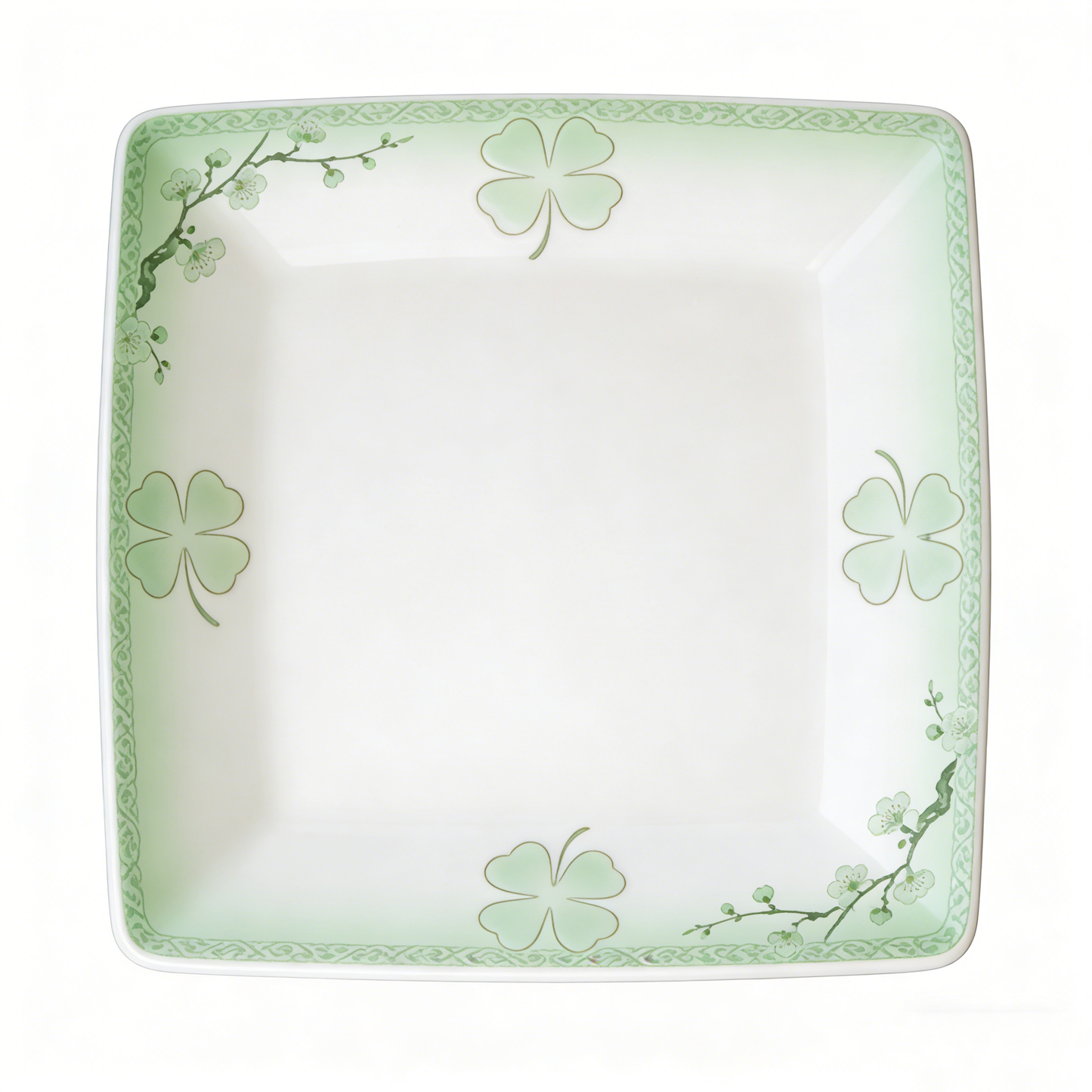 Elegant Clover & Plum Blossom Square Plate