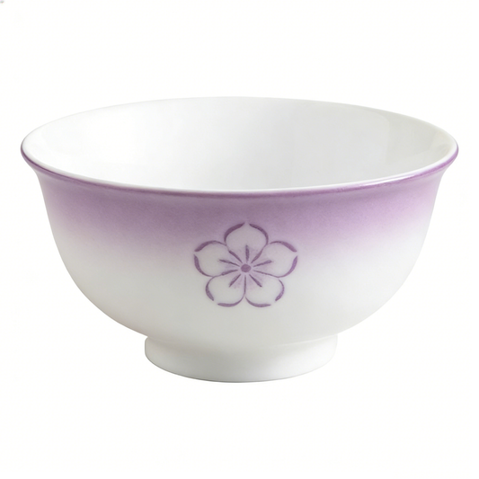 Purple Flower Gradient Ceramic Bowl