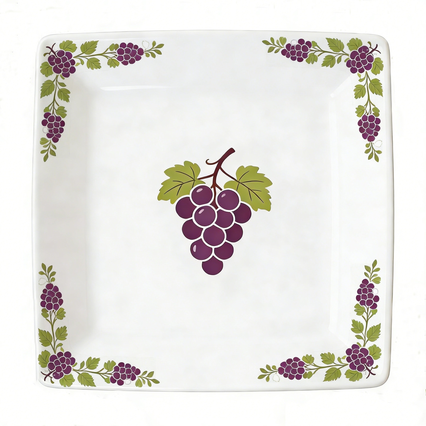 Vibrant Grape Square Ceramic Plate