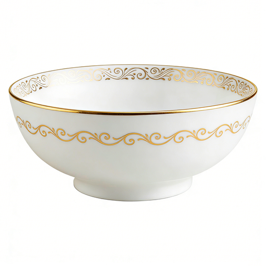 Gold Scroll Gilded Ceramic Bowl