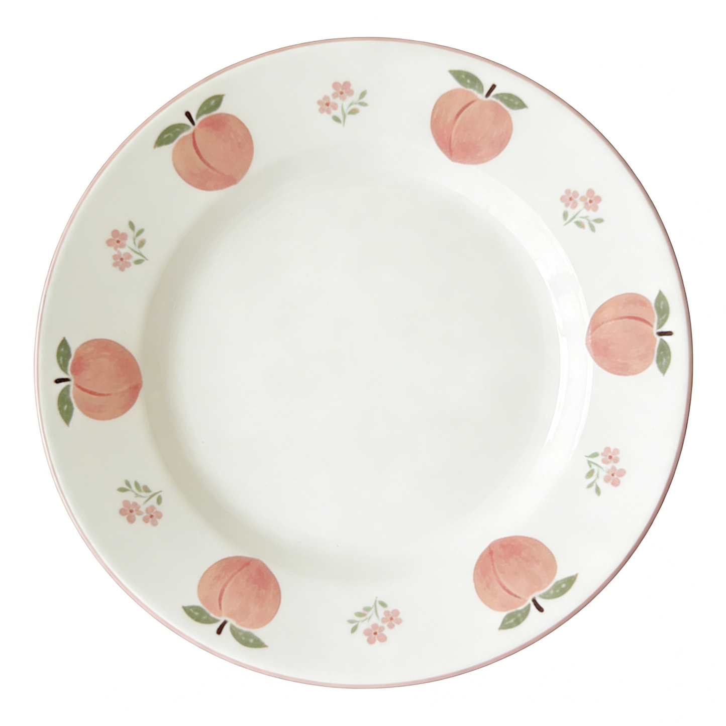 Cute Peach & Flower Round Plate