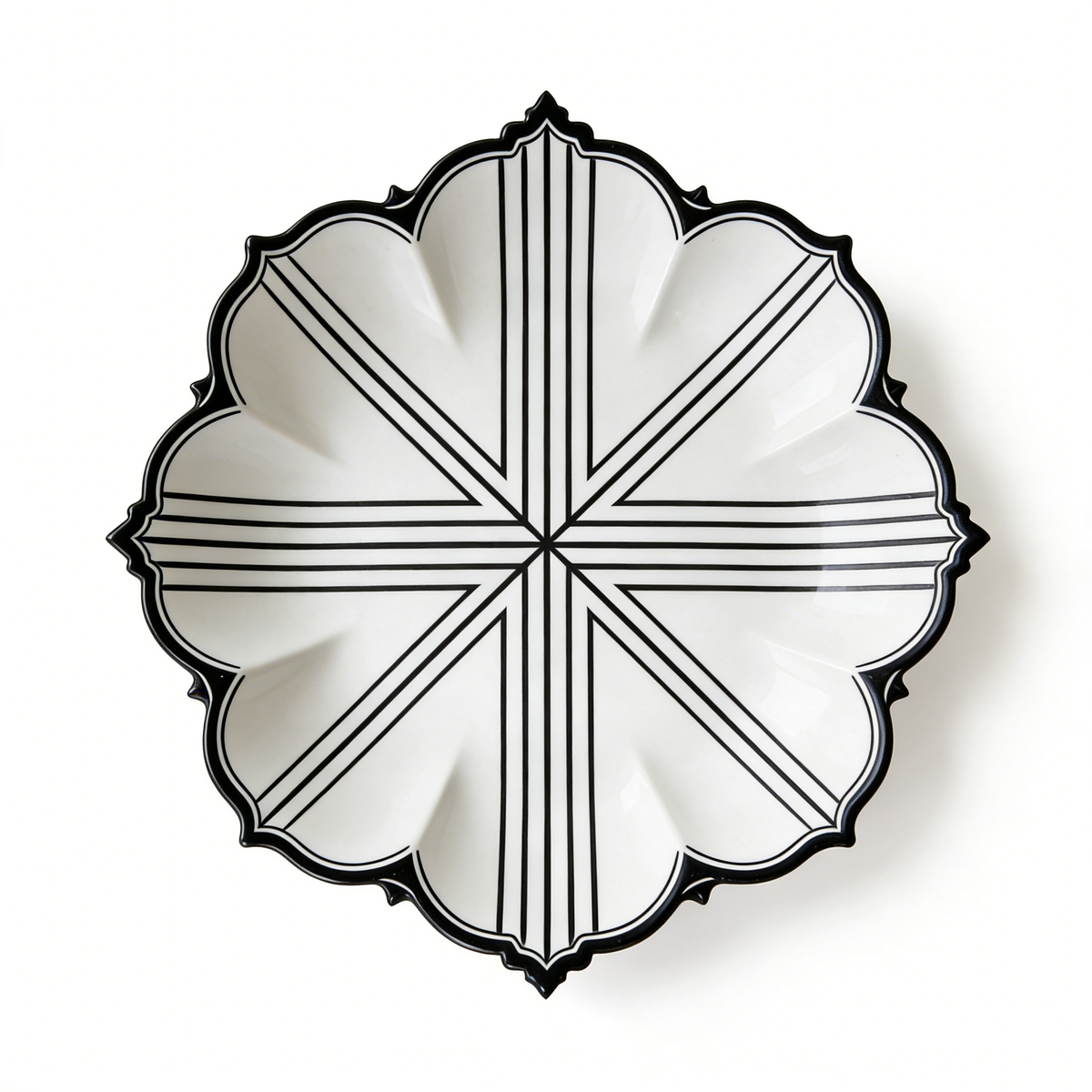 Geometric Lotus Edge Ceramic Plate