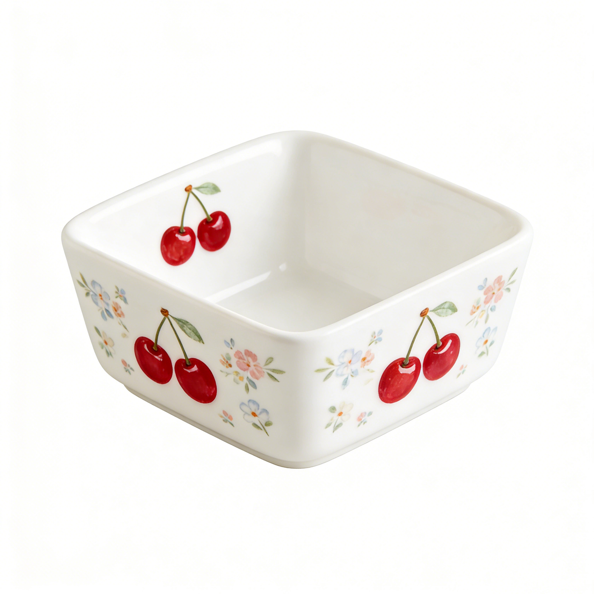 Cherry Square Ceramic Bowl
