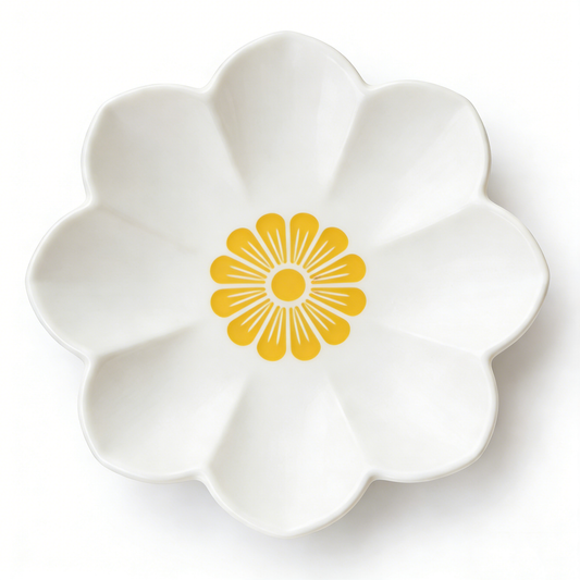 Elegant White Flower Shaped Plate