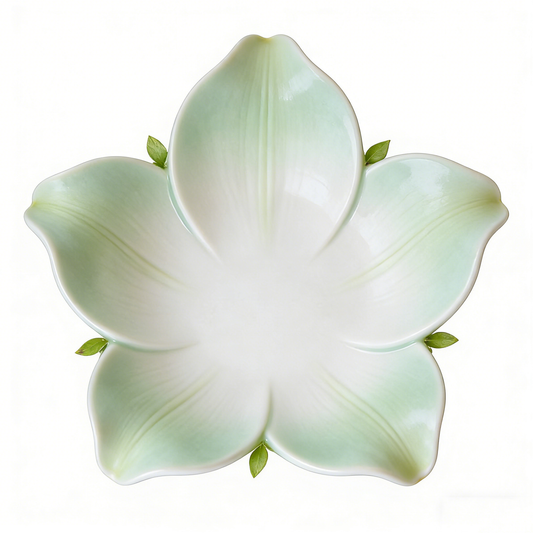 Fresh Green Lotus Flower Plate