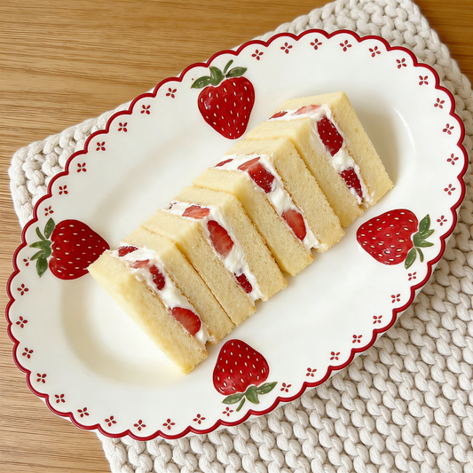 Cute Strawberry Oval Ceramic Plate
