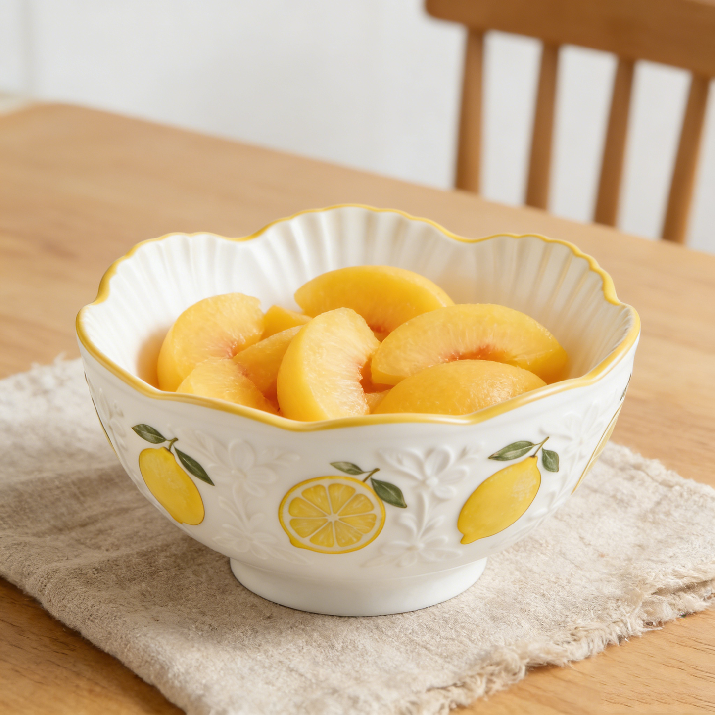Lemon Embossed Ceramic Bowl