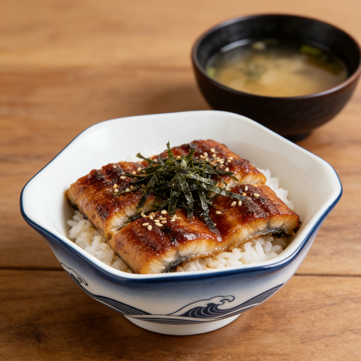 Blue Wave Octagon Ceramic Bowl