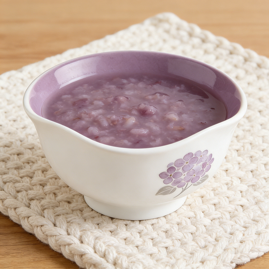 Purple Hydrangea Scallop Ceramic Bowl