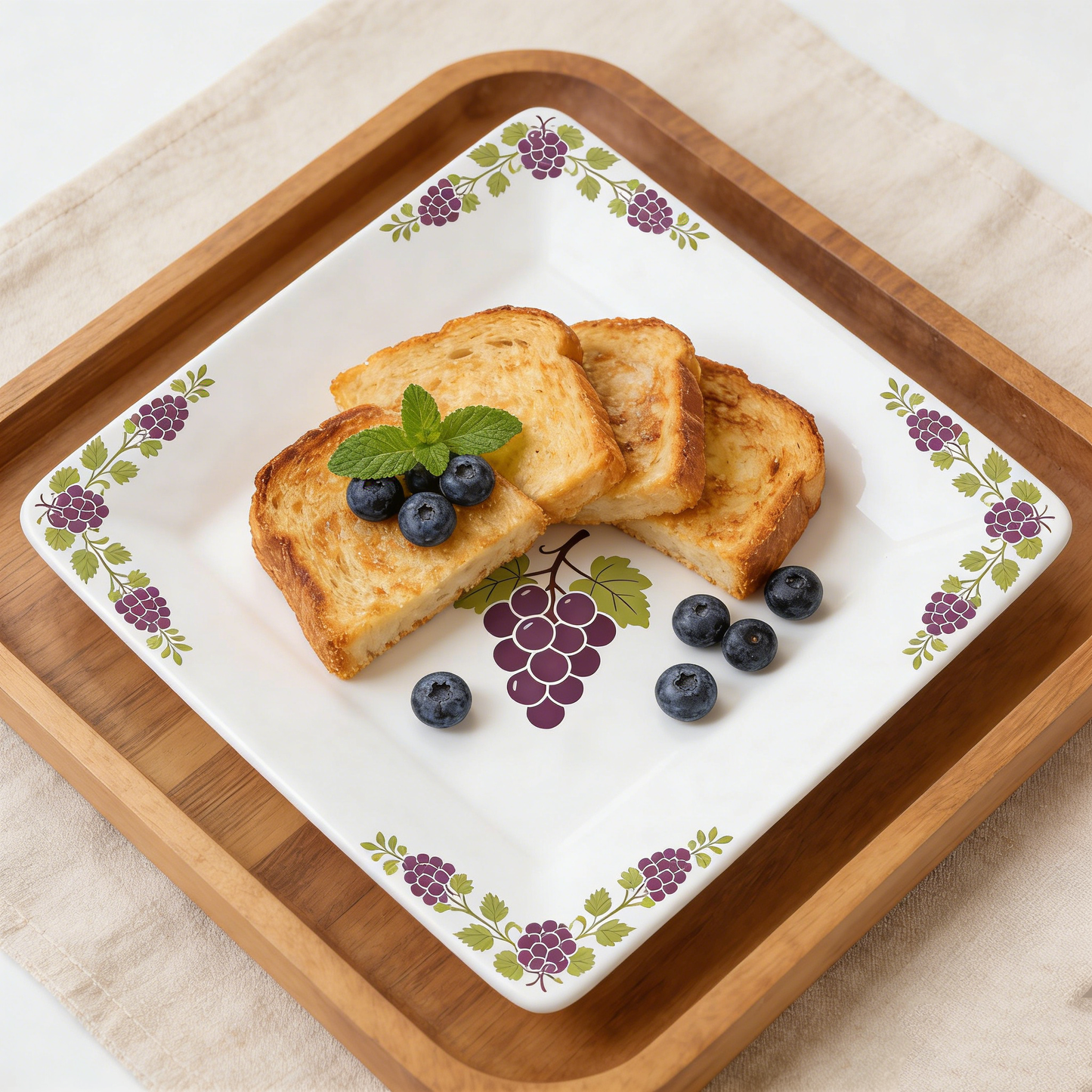 Vibrant Grape Square Ceramic Plate