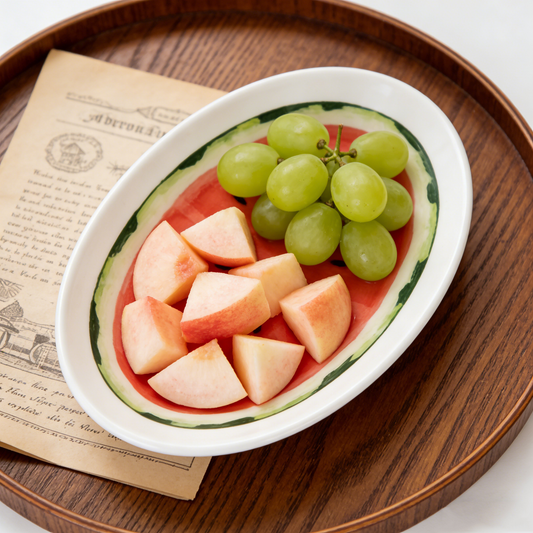 Refreshing Watermelon Slice Oval Plate