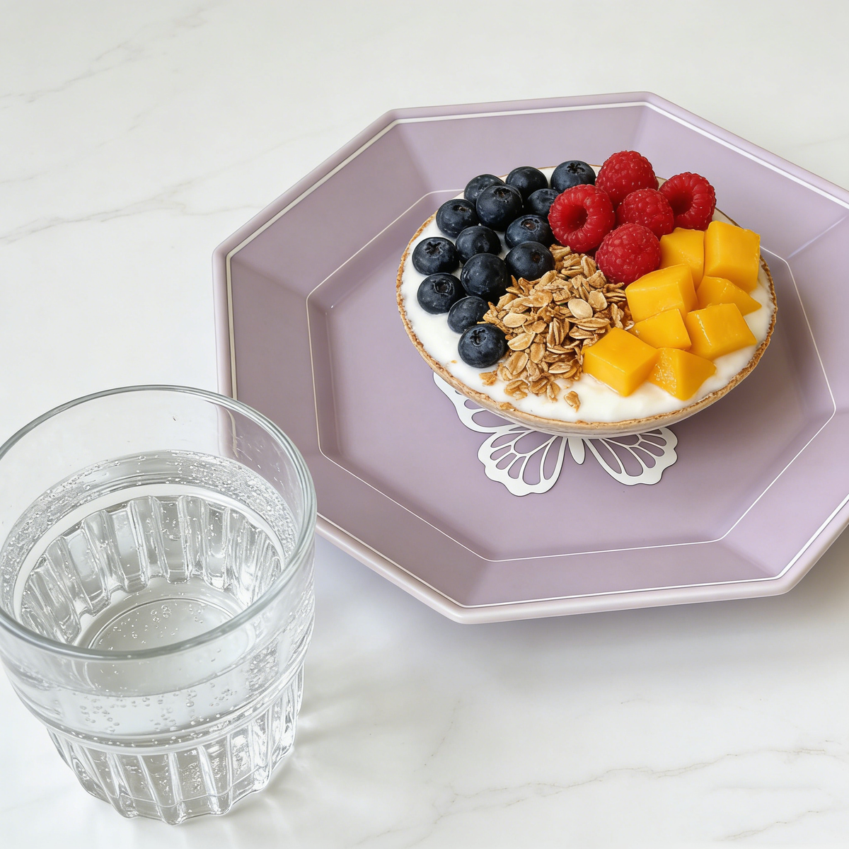 Elegant Lavender Butterfly Octagon Plate