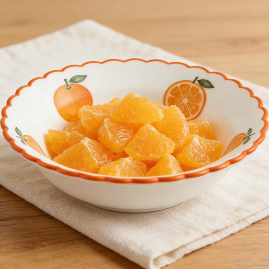 Orange Fruit Scallop Ceramic Bowl