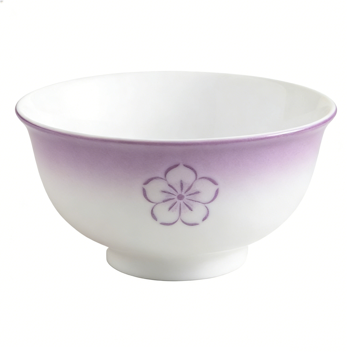 Purple Flower Gradient Ceramic Bowl