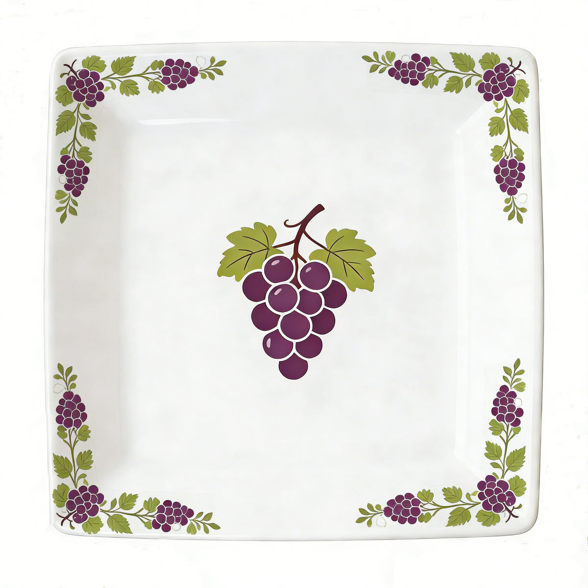 Vibrant Grape Square Ceramic Plate