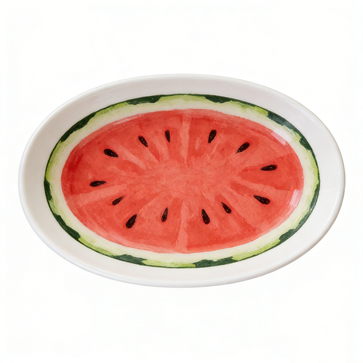 Refreshing Watermelon Slice Oval Plate