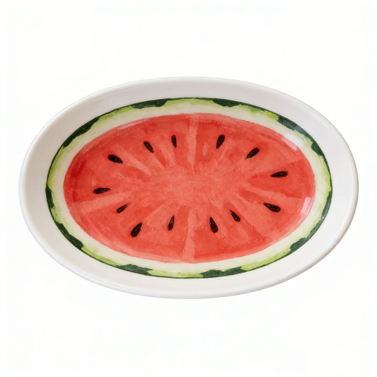 Refreshing Watermelon Slice Oval Plate