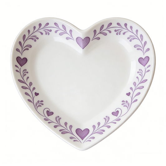 Romantic Purple Heart Ceramic Plate