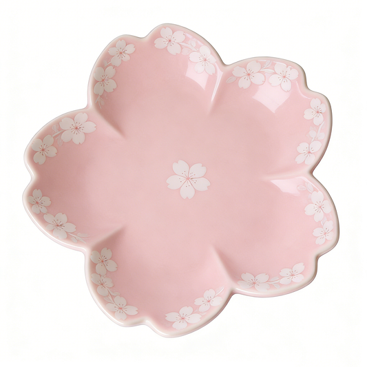 Cherry Blossom Pink Flower Plate