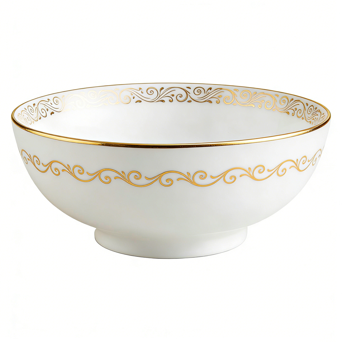 Gold Scroll Gilded Ceramic Bowl