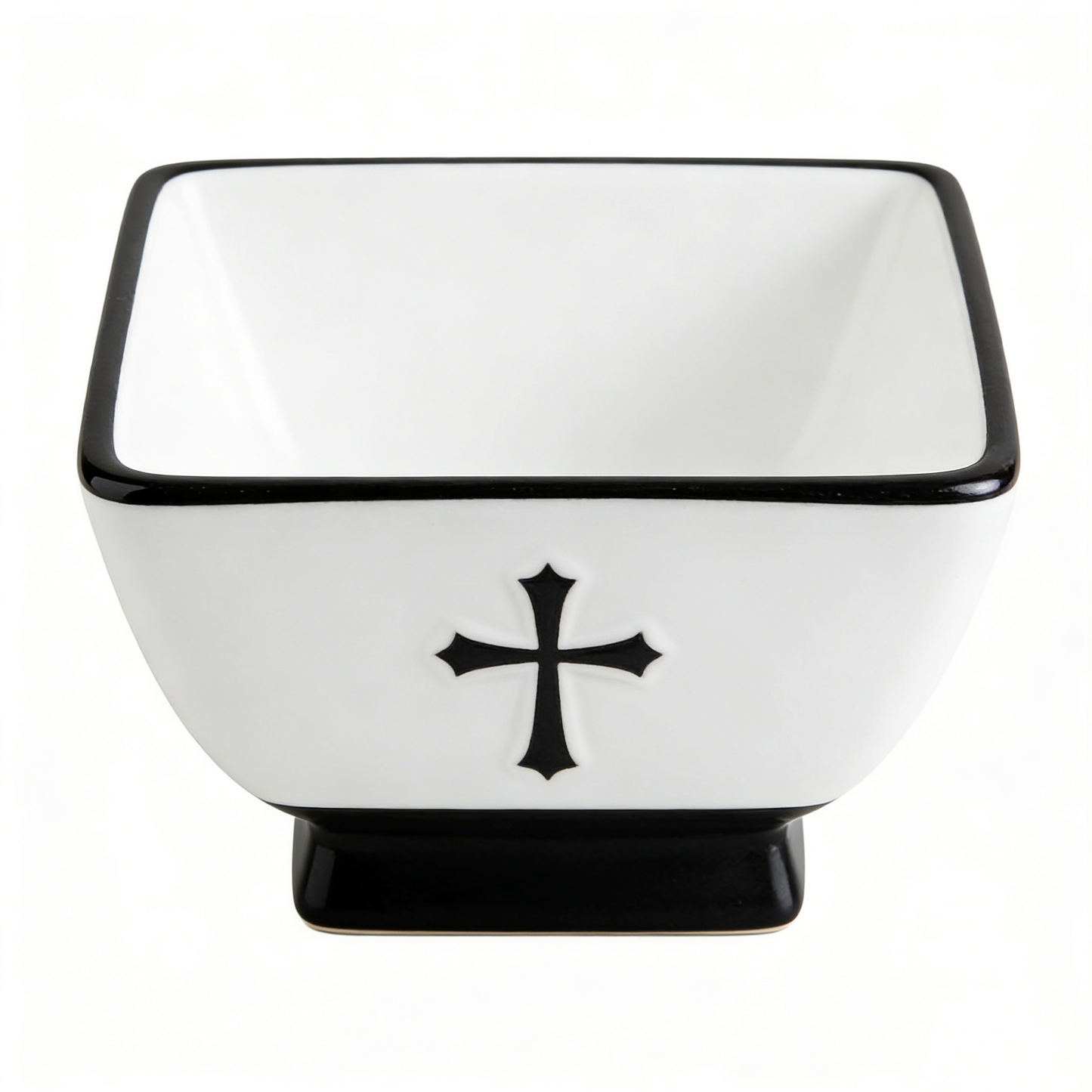 Black Cross Square Ceramic Bowl