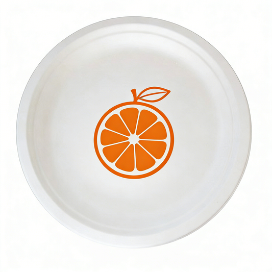 Minimalist Orange Slice Round Plate