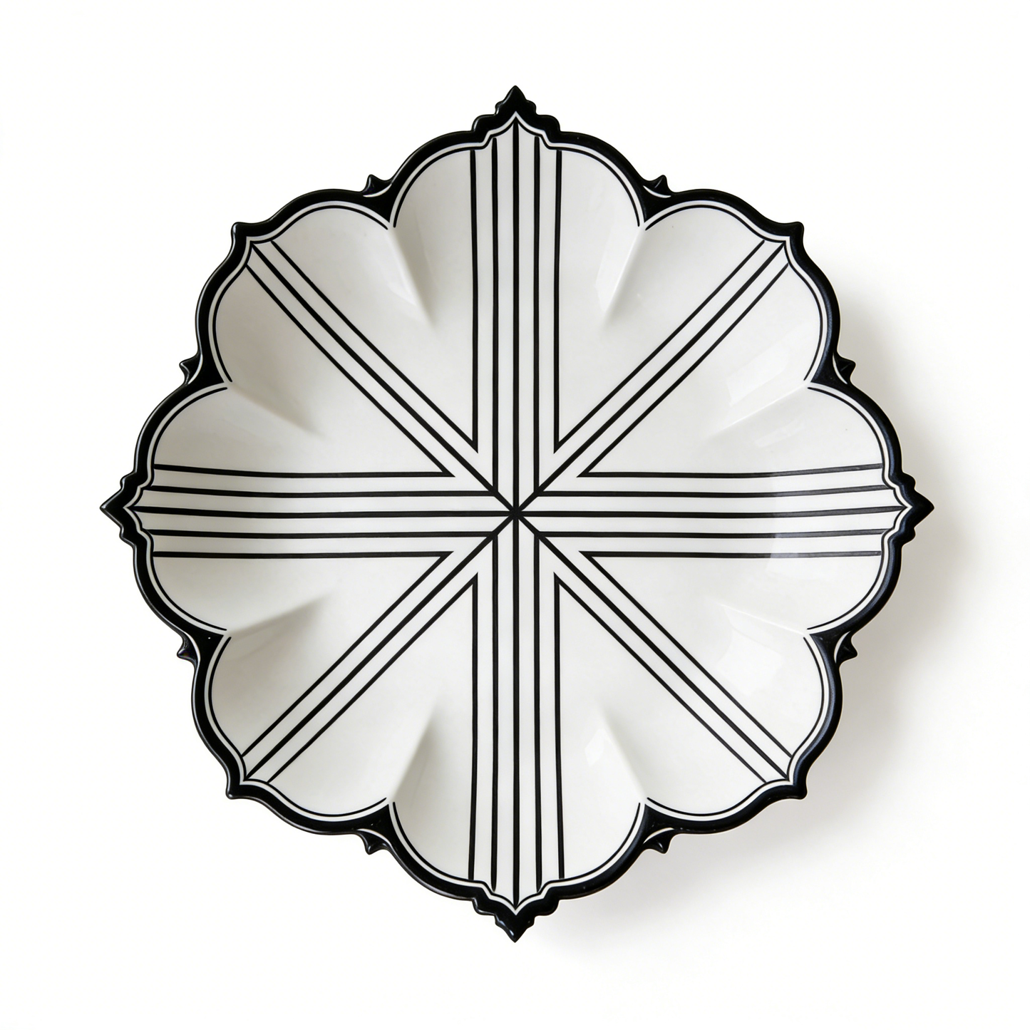 Geometric Lotus Edge Ceramic Plate