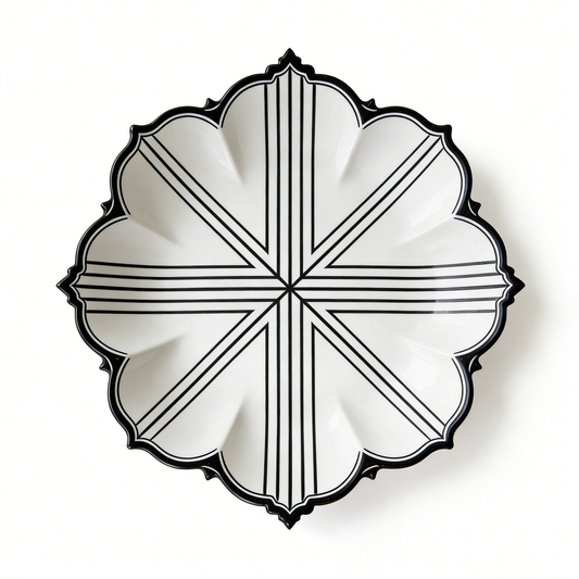 Geometric Lotus Edge Ceramic Plate