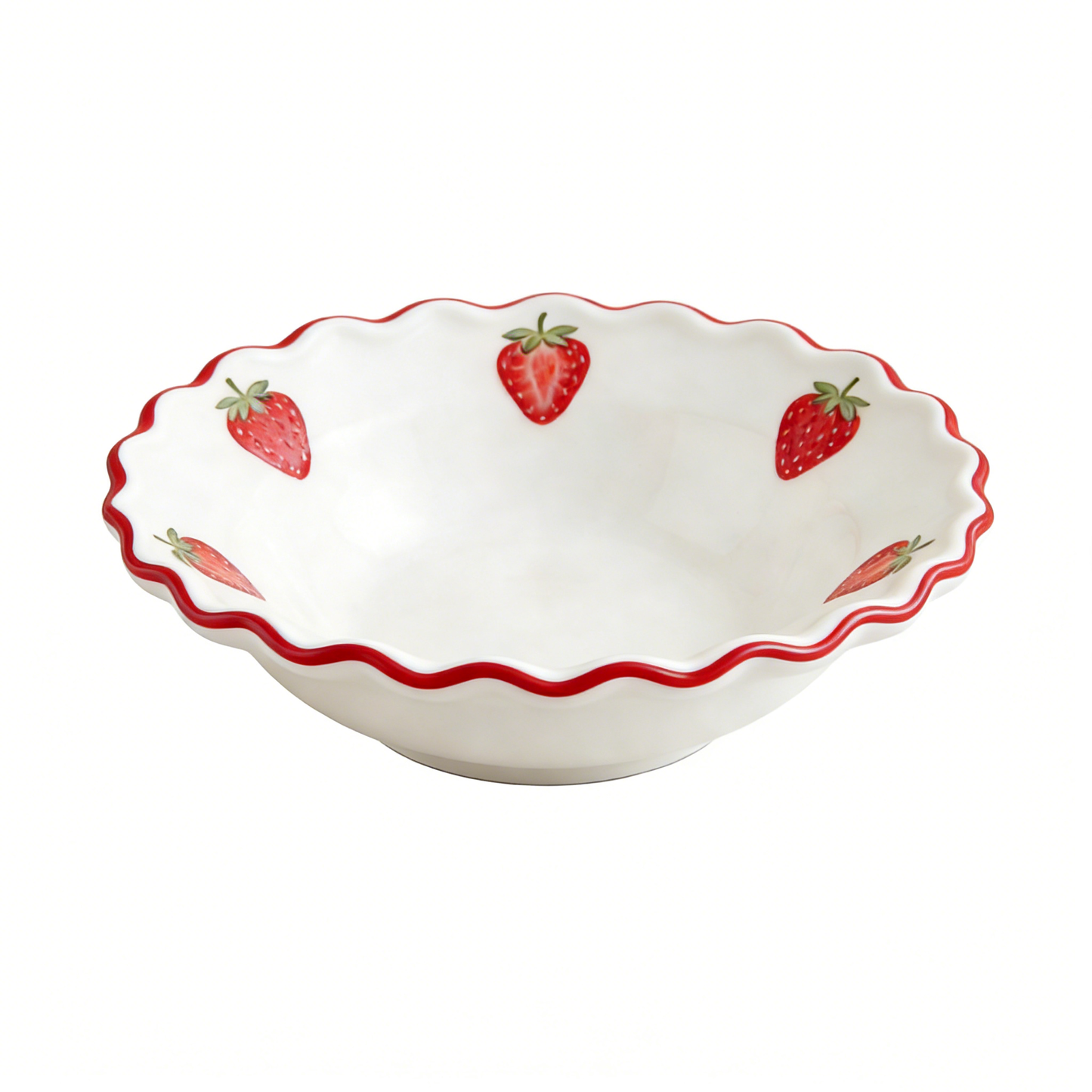 Strawberry Scallop Ceramic Bowl