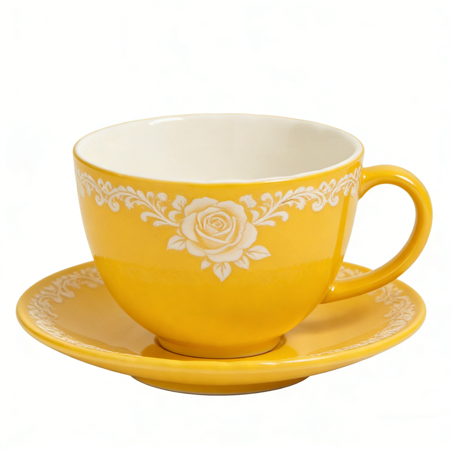 Yellow Rose Ceramic Cup & Saucer