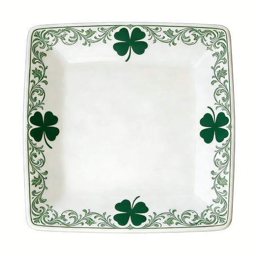 Lucky Four-Leaf Clover Square Plate