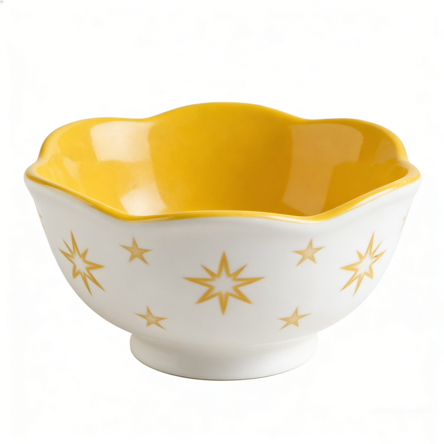 Yellow Starburst Ceramic Bowl
